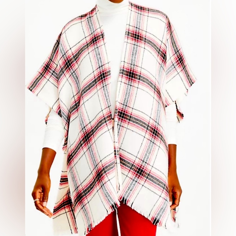 LOFT Women’s Plaid Wrap Size XS/S NWT